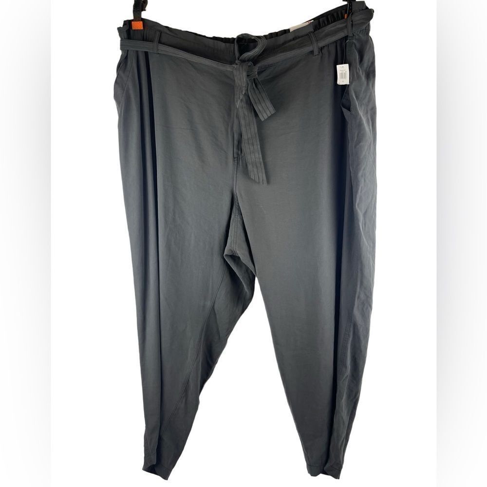 Old Navy bluish gray high rise flowy belted pants Sz 4X‎ NEW